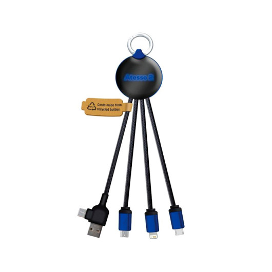 RPET LED Charging Cables Blue
